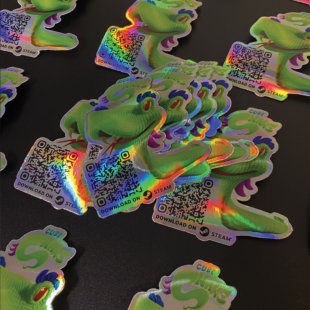 Adesivi olografici colorati con taglio sagomato