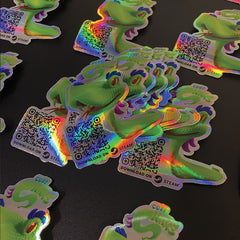 Adesivi olografici colorati con taglio sagomato