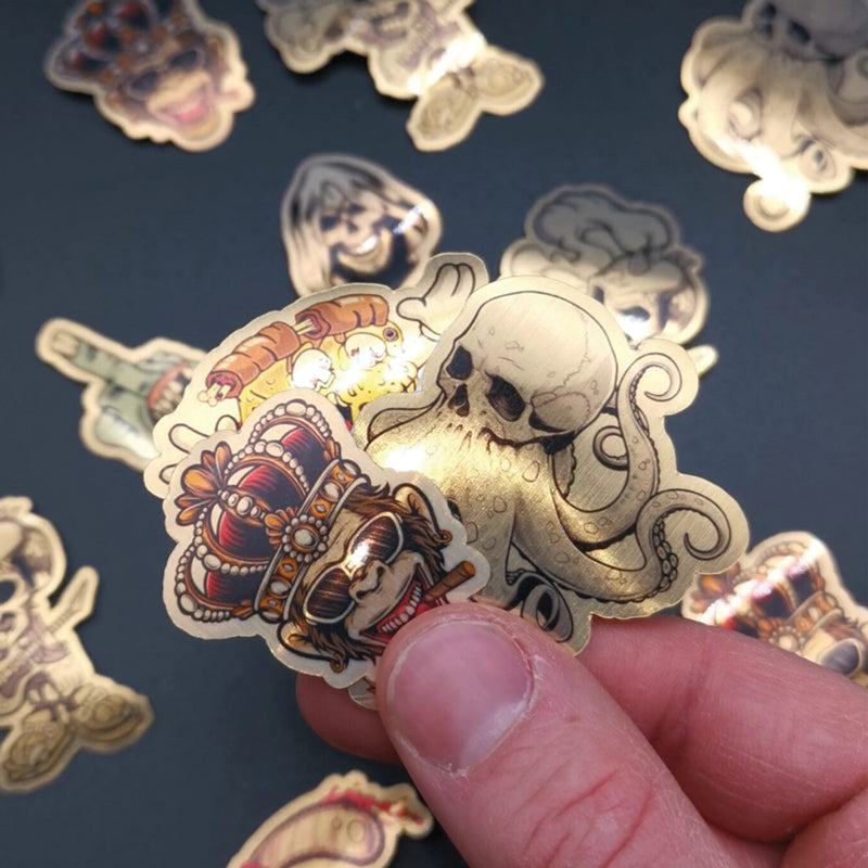 Etichette dorate personalizzate effetto metallico