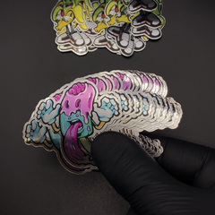 Adesivi metallizzati argento personalizzabili