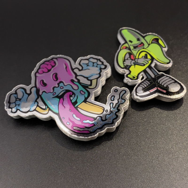 Sticker argento con finitura lucida