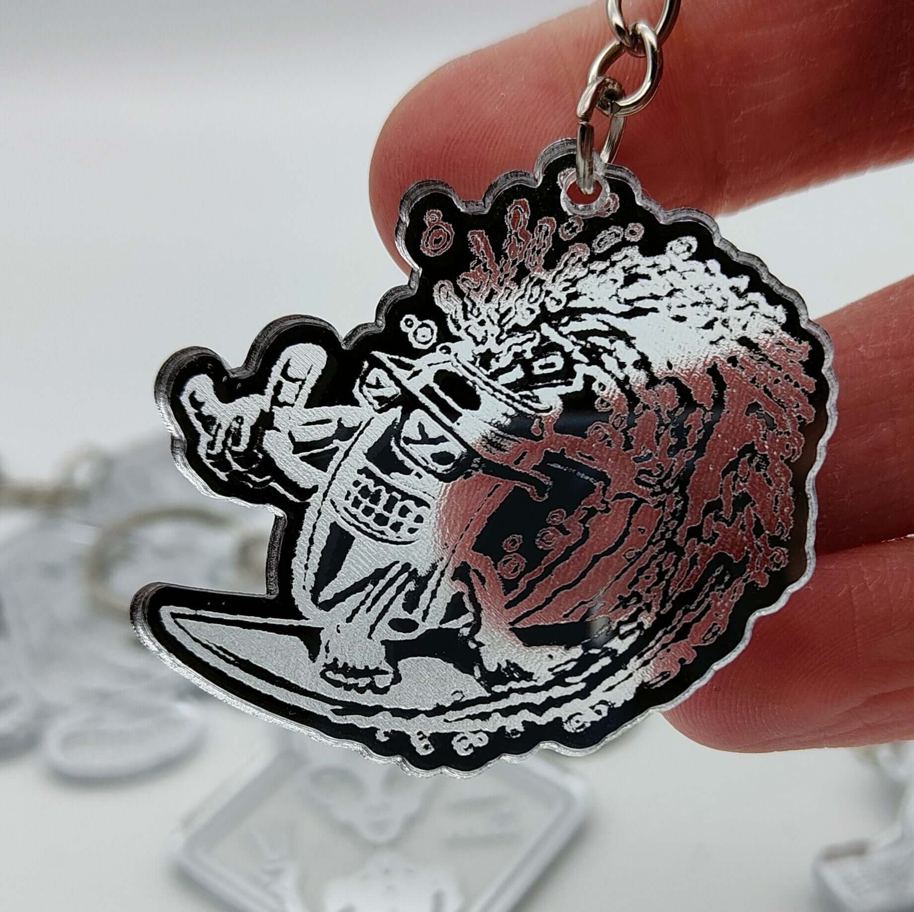 Portachiavi personalizzati in plexiglass con anello metallico