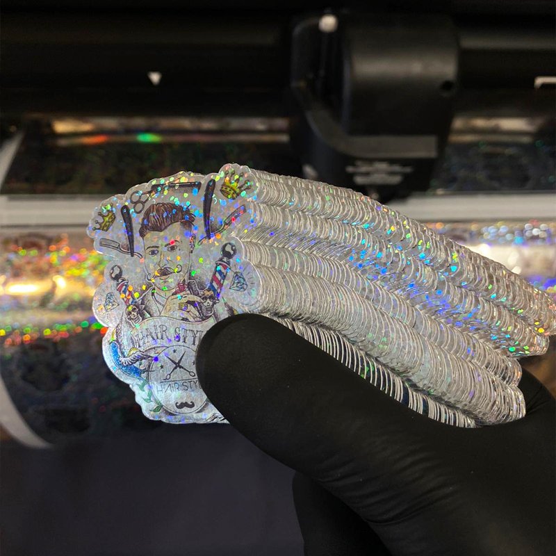 Esempio di adesivi glitter